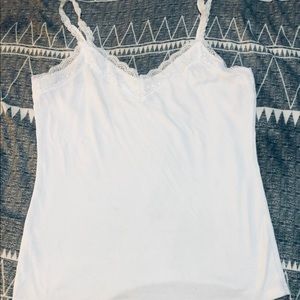 Justify White Camisole - Lace Trim - Size XL